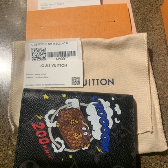 Louis Vuitton Holidays Monogram Eclipse Black Vroom 200k Pocket Organizer Wallet - Picture 6 of 7